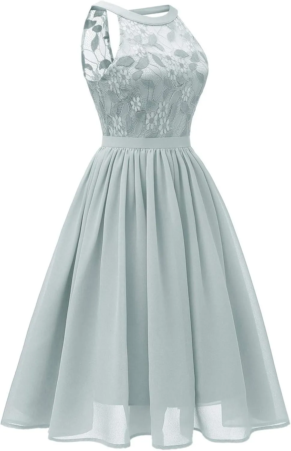 Womens Teen Girls Lace Patchwork Sleeveless Sundress Summer Prom Party Cocktail Mini Skater Dress