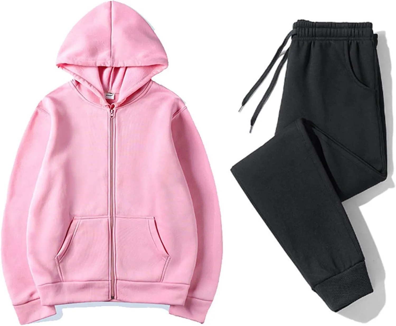 Womens Two Piece Outfits Long Sleeve V Neck Y2K Fashion Hoodie Sweatshirt Long Pants Outfits