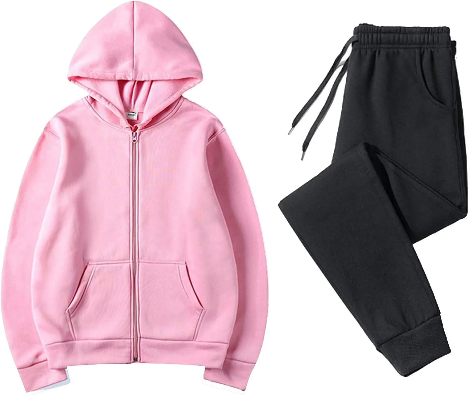 Womens Two Piece Outfits Long Sleeve V Neck Y2K Fashion Hoodie Sweatshirt Long Pants Outfits