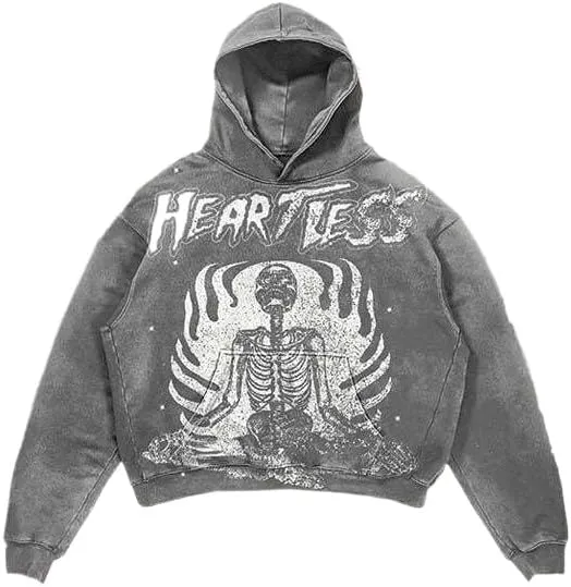 Y2K sweatshirt with hip-hop letter print oversized men's and women's hoodies, casual loose solid Gothic top
