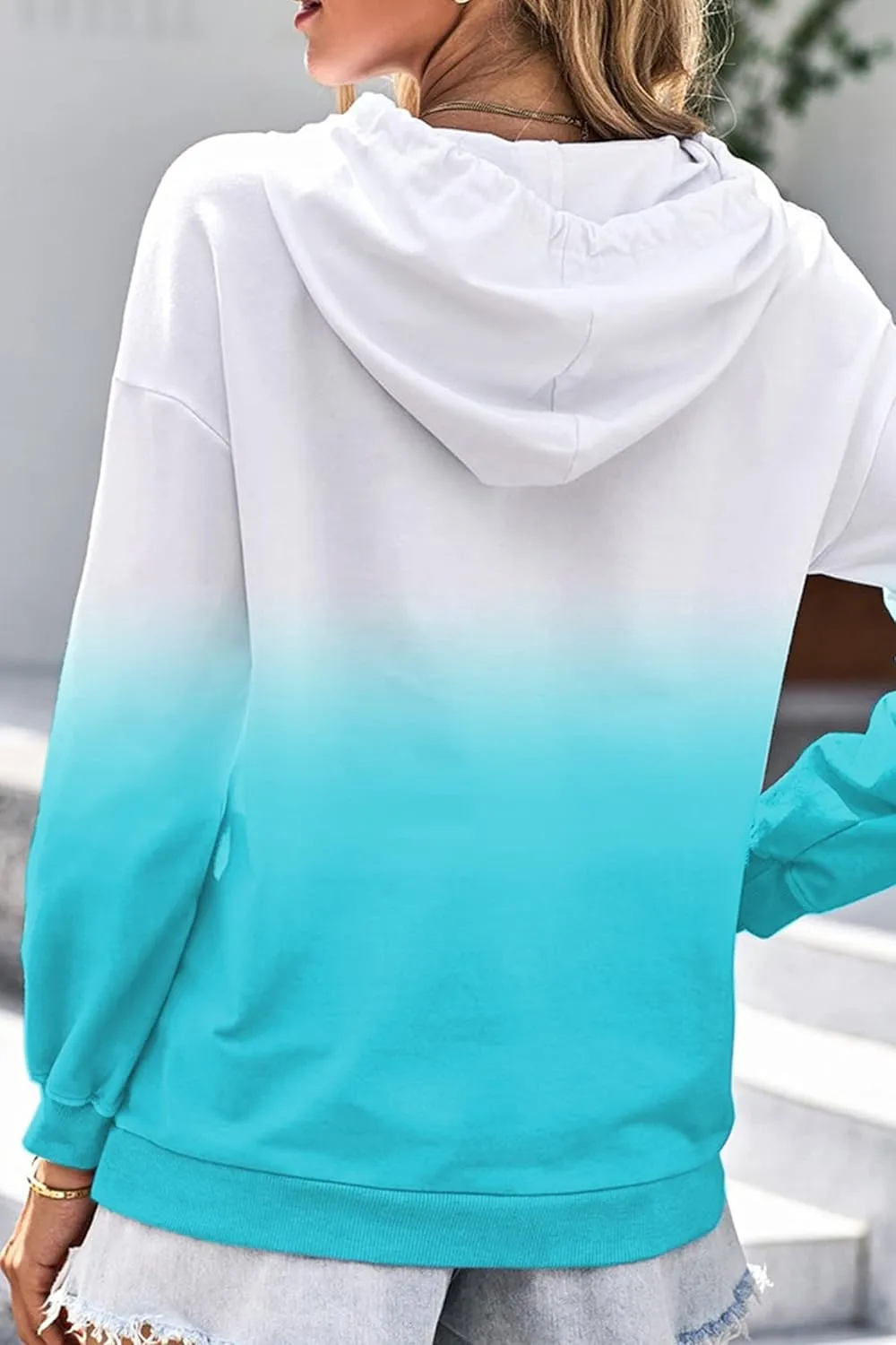 YOCUR Womens Tie Dye Crewneck Pullover Shirt Lightweight Sweatshirt Casual Loose Trendy Puff Sleeves Long Sleeve Tops