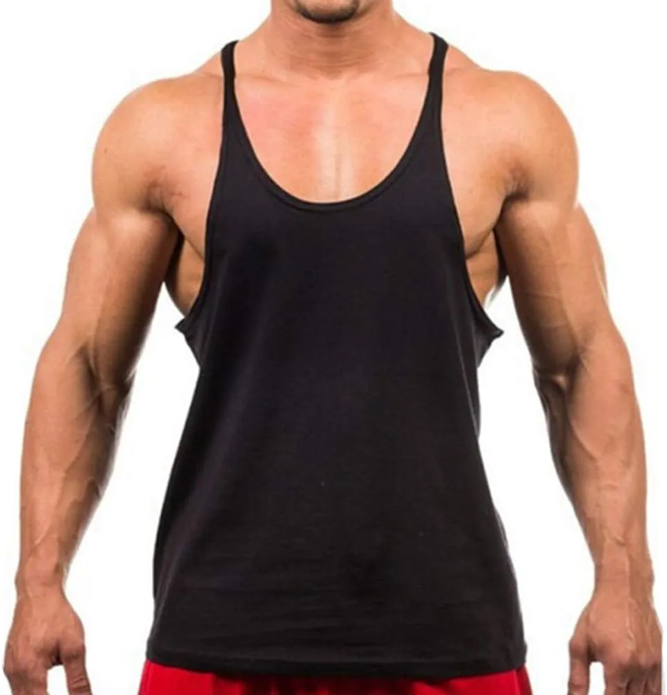 ZUEVI Men's Stringer Tank Tops Muscule Cut Bodybuilding Gym Vest Y-Back Workout Sleeveless T-Shirt